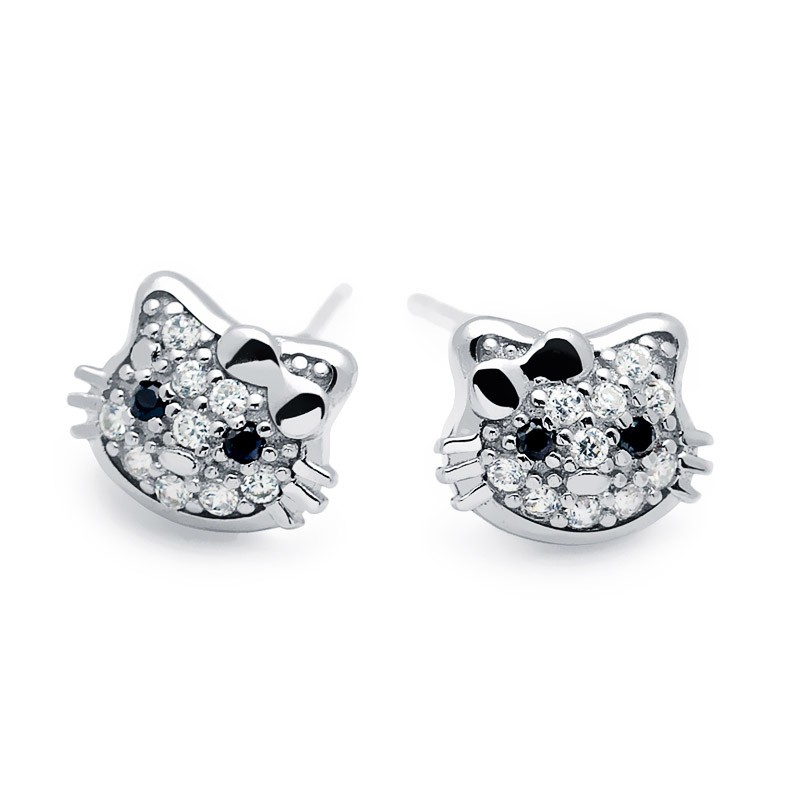 925 Lovely Hello Kitty Silver Earrings, Cartilage Earrings | P4