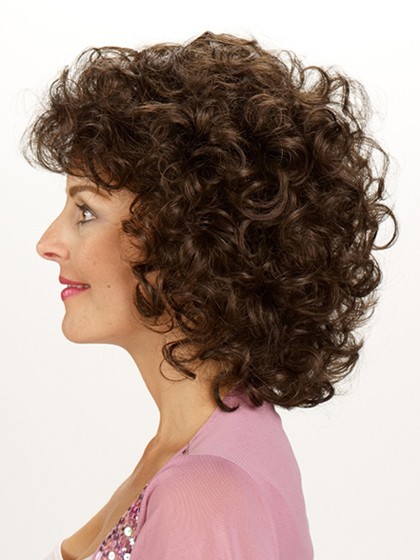 Short Curly Synthetic Hair Wig Full Lace Front P4